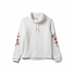 G.H.Bass& Co.Floral Embroidered White Hoodie Size XL